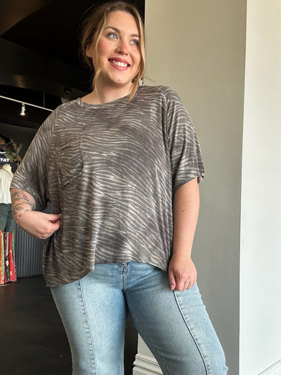Alexa Animal Print Pocket Tee-100 - TOPS - SHORT SLEEVE/SLEEVELESS-POL-[option4]-[option5]-[option6]-Leather & Lace Boutique Shop