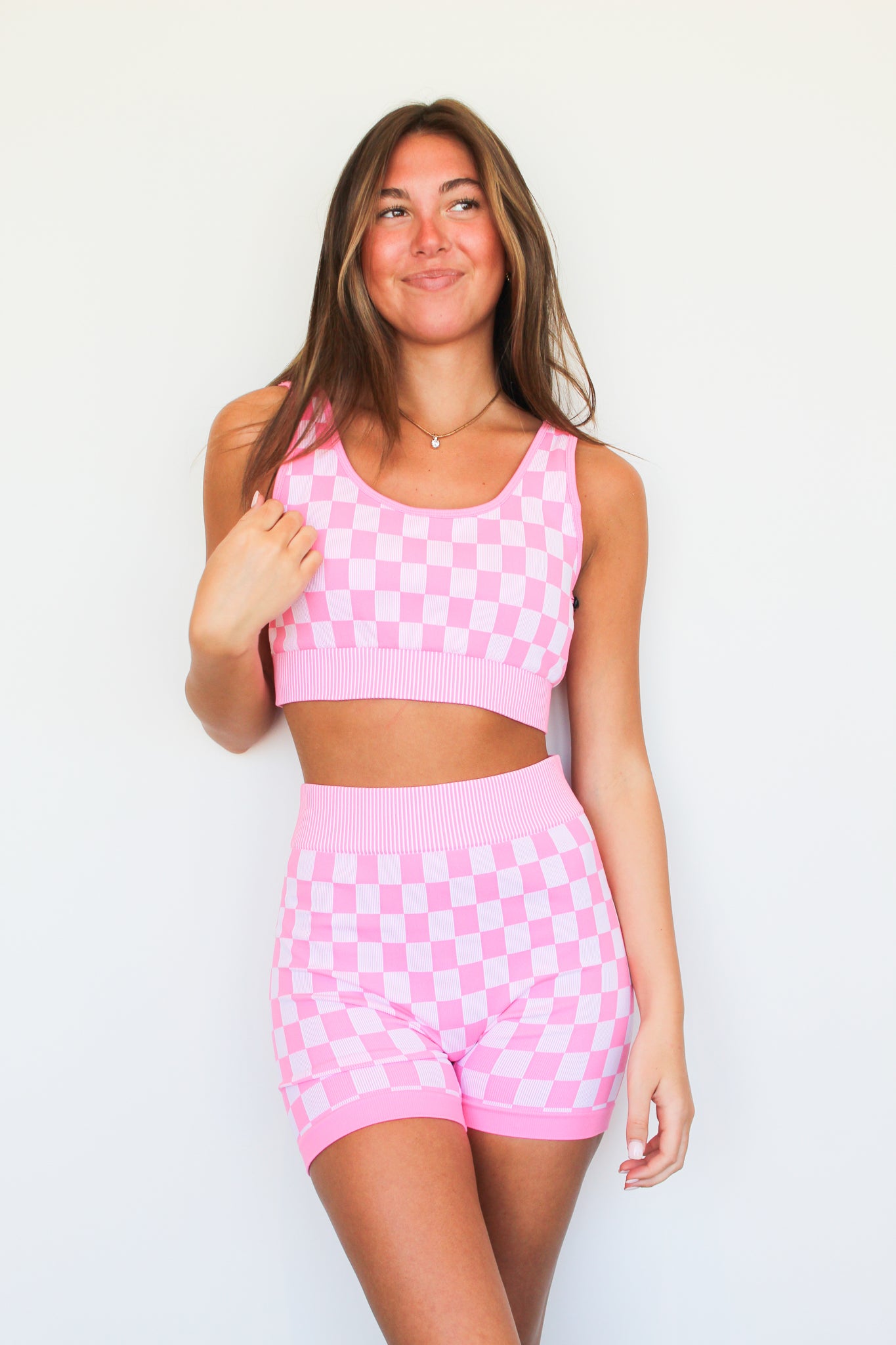 Checkmate Active Set- Pink-170 - DRESSES / ROMPERS / SETS-ENDLESS BLU-[option4]-[option5]-[option6]-Leather & Lace Boutique Shop