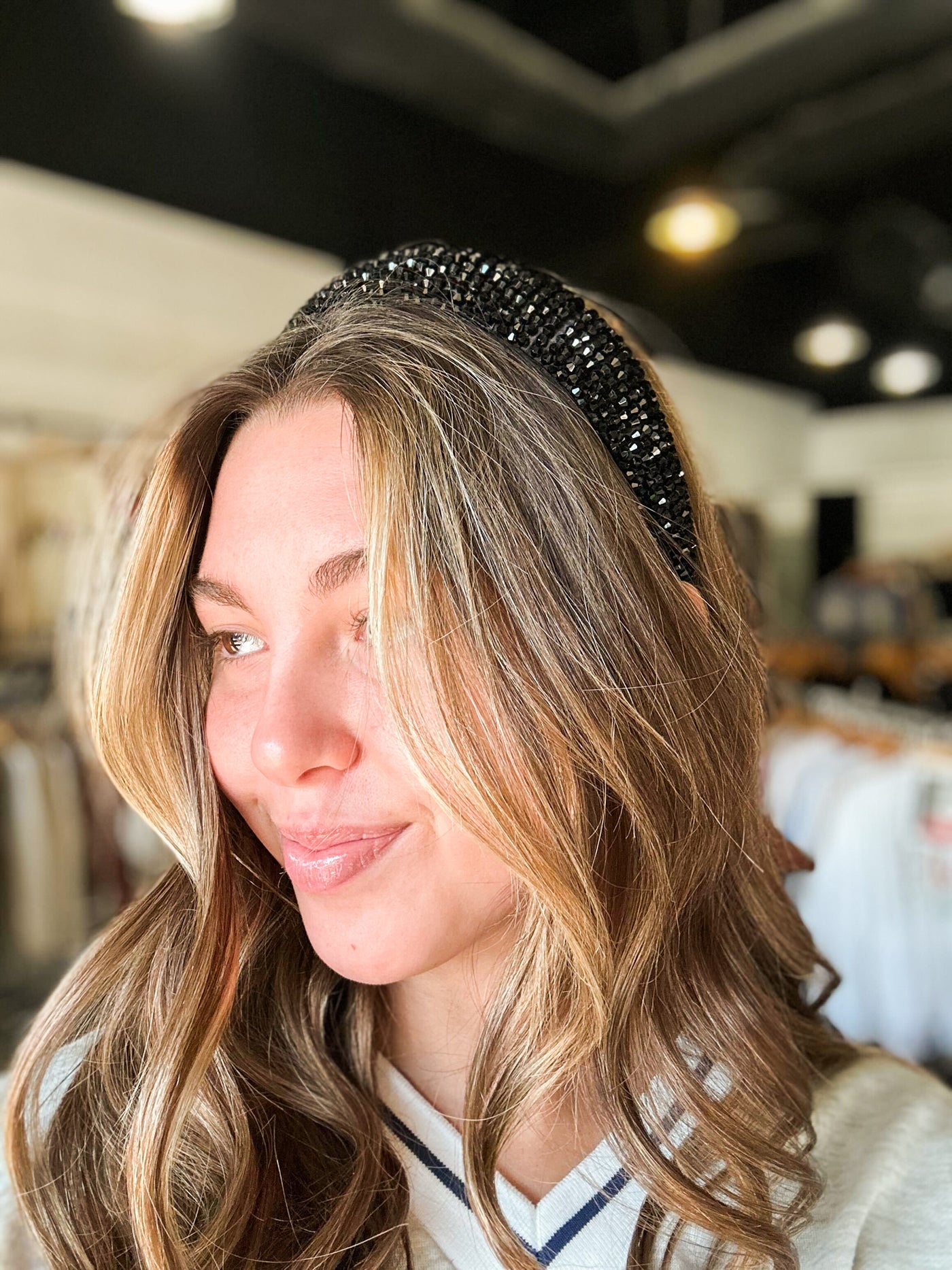 Phoenix Rhinestone Headband - Black-190 - ACCESSORIES - HATS/HEADWEAR-MY GIRL-[option4]-[option5]-[option6]-Leather & Lace Boutique Shop