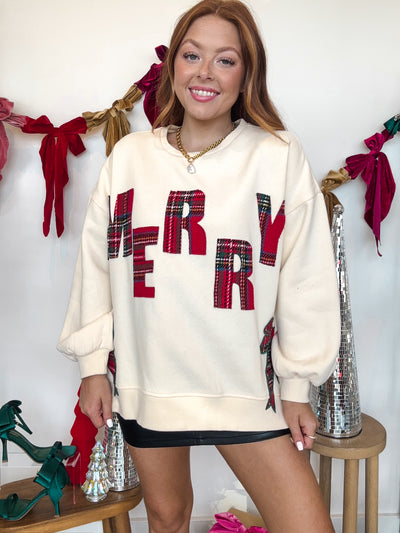 Merry Plaid Crewneck