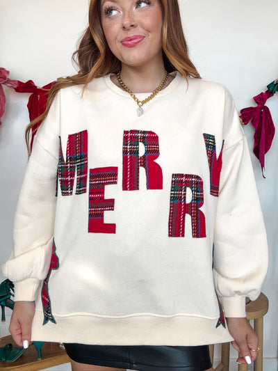 Merry Plaid Crewneck
