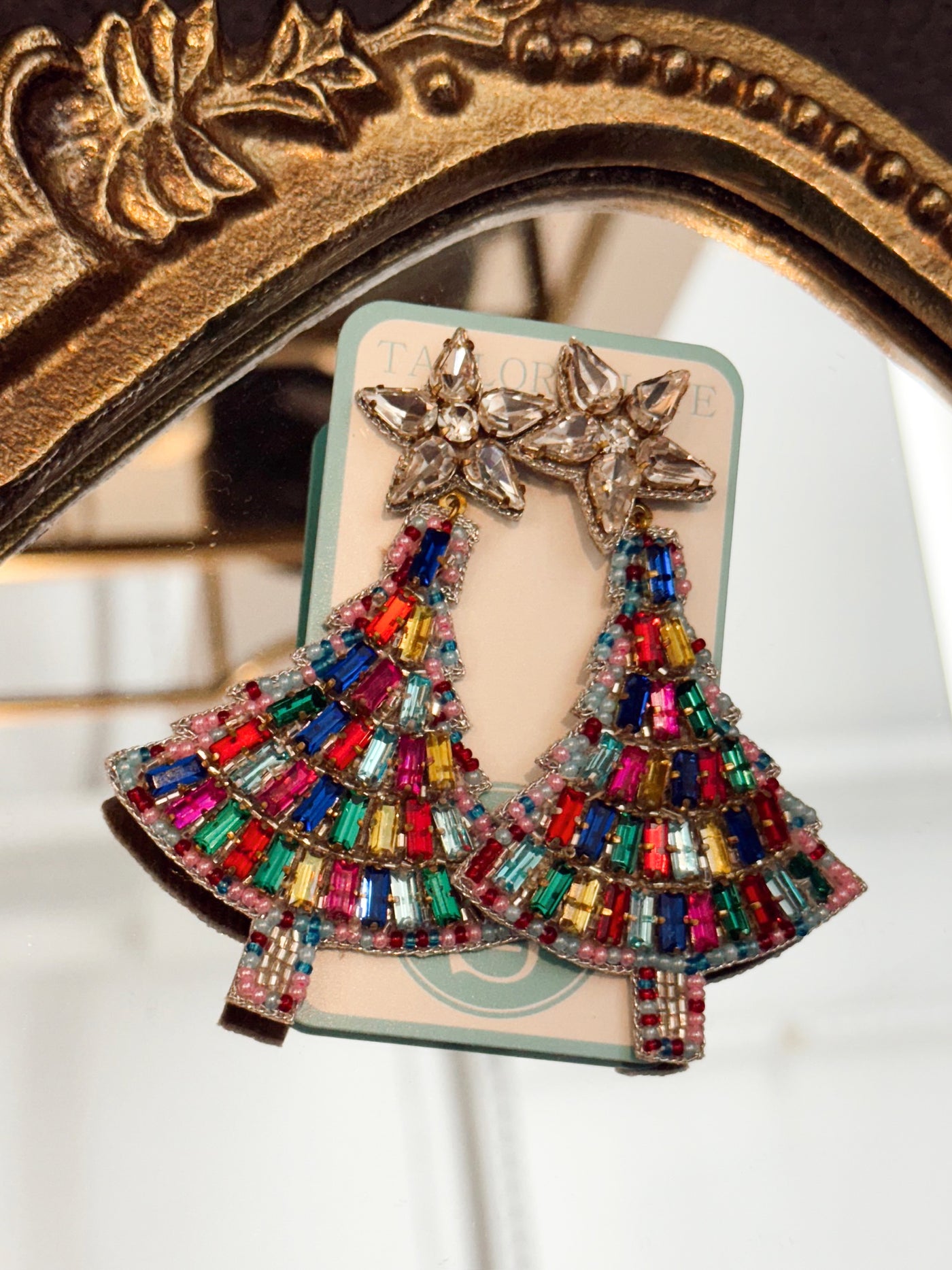 Beaded Christmas Tree Drops- Rainbow