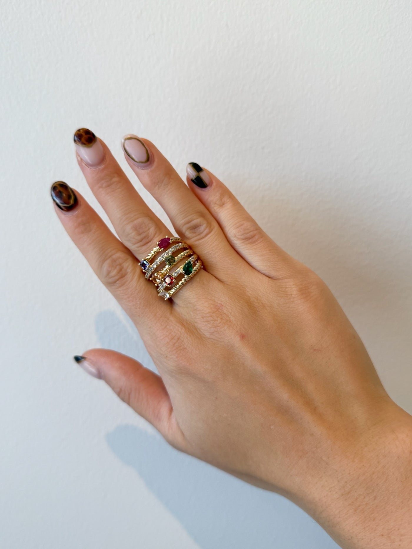 Katie Layered Cable Ring-190 - ACCESSORIES - JEWELRY-MILLENX-[option4]-[option5]-[option6]-Leather & Lace Boutique Shop