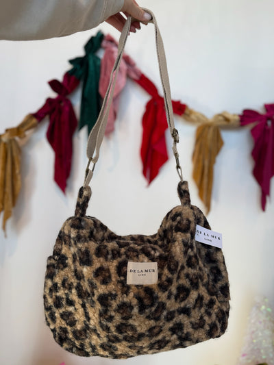 Leopard Sherpa Adjustable Crossbody