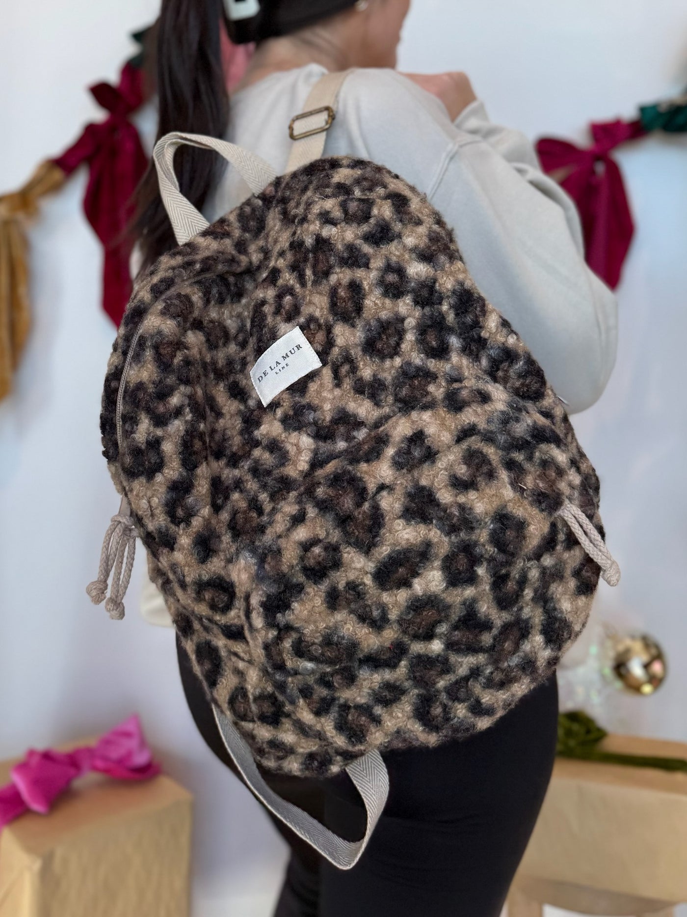 Leopard Sherpa Backpack
