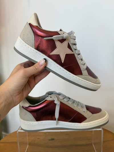Shu Shop Paz Sneaker- Metallic Dark Red