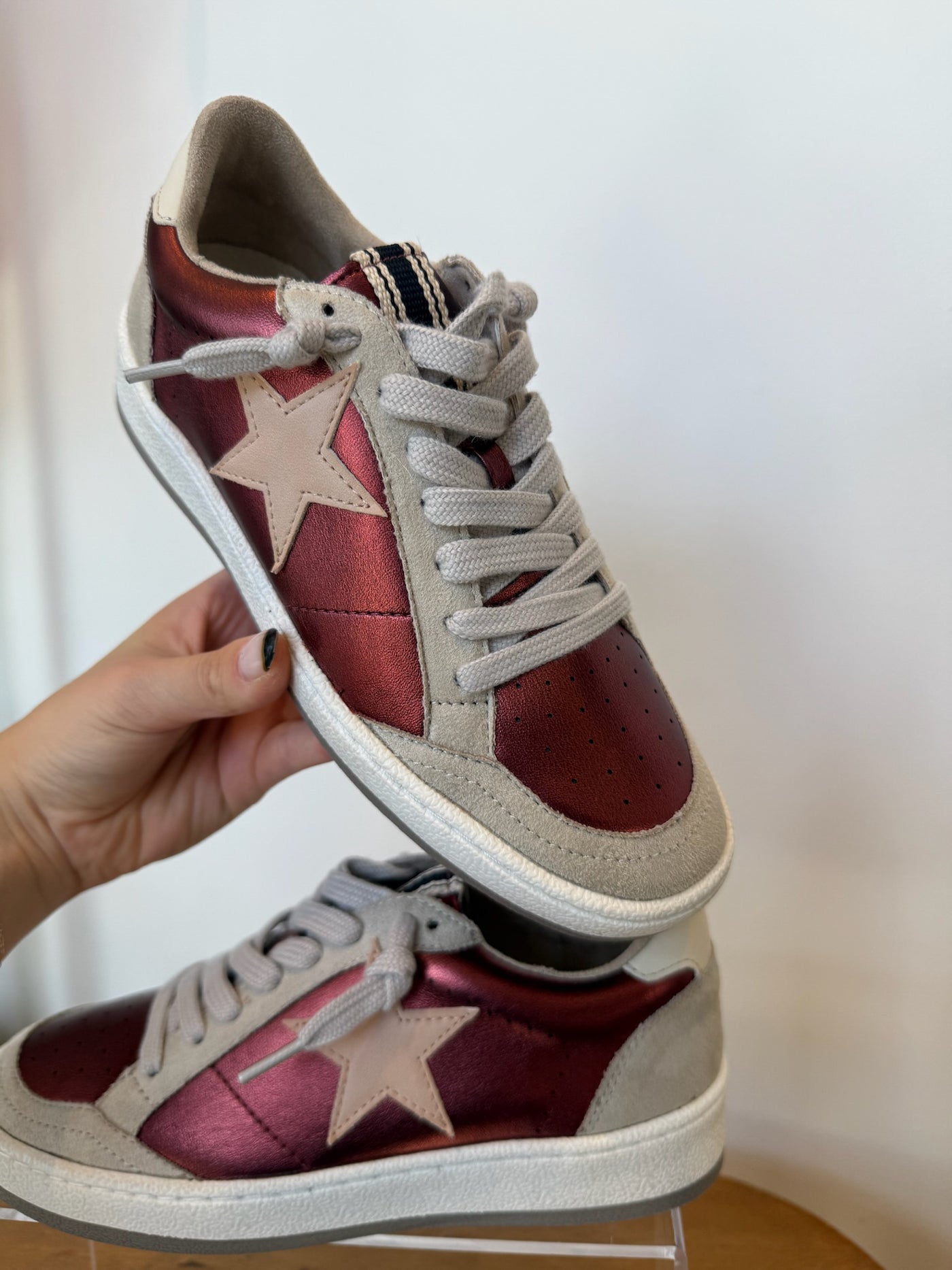 Shu Shop Paz Sneaker- Metallic Dark Red