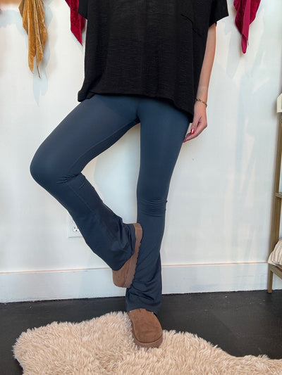 V-Waist Butter Flare Leggings- Midnight Navy