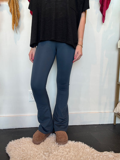 V-Waist Butter Flare Leggings- Midnight Navy