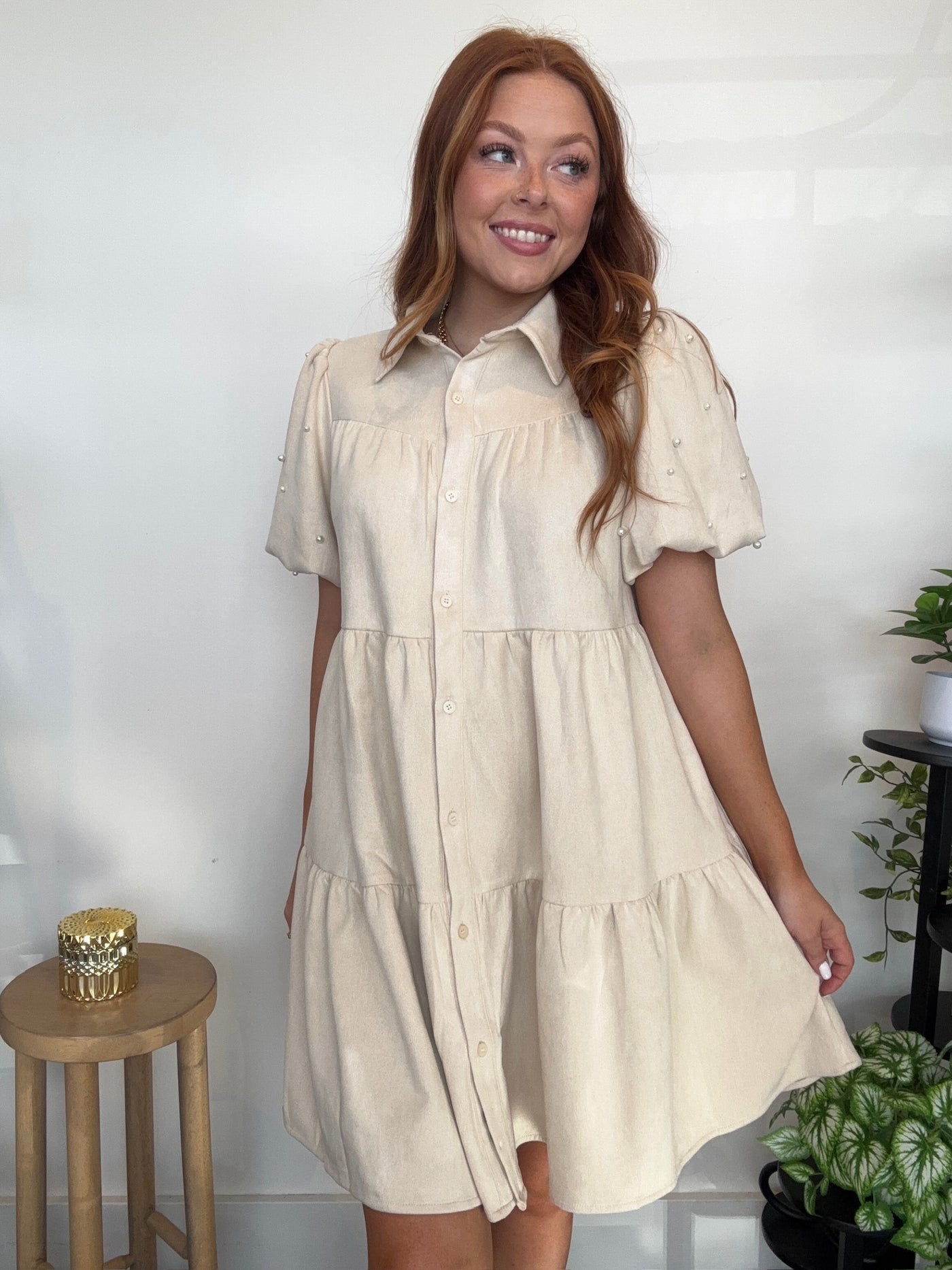 Pearl Suede Mini Dress