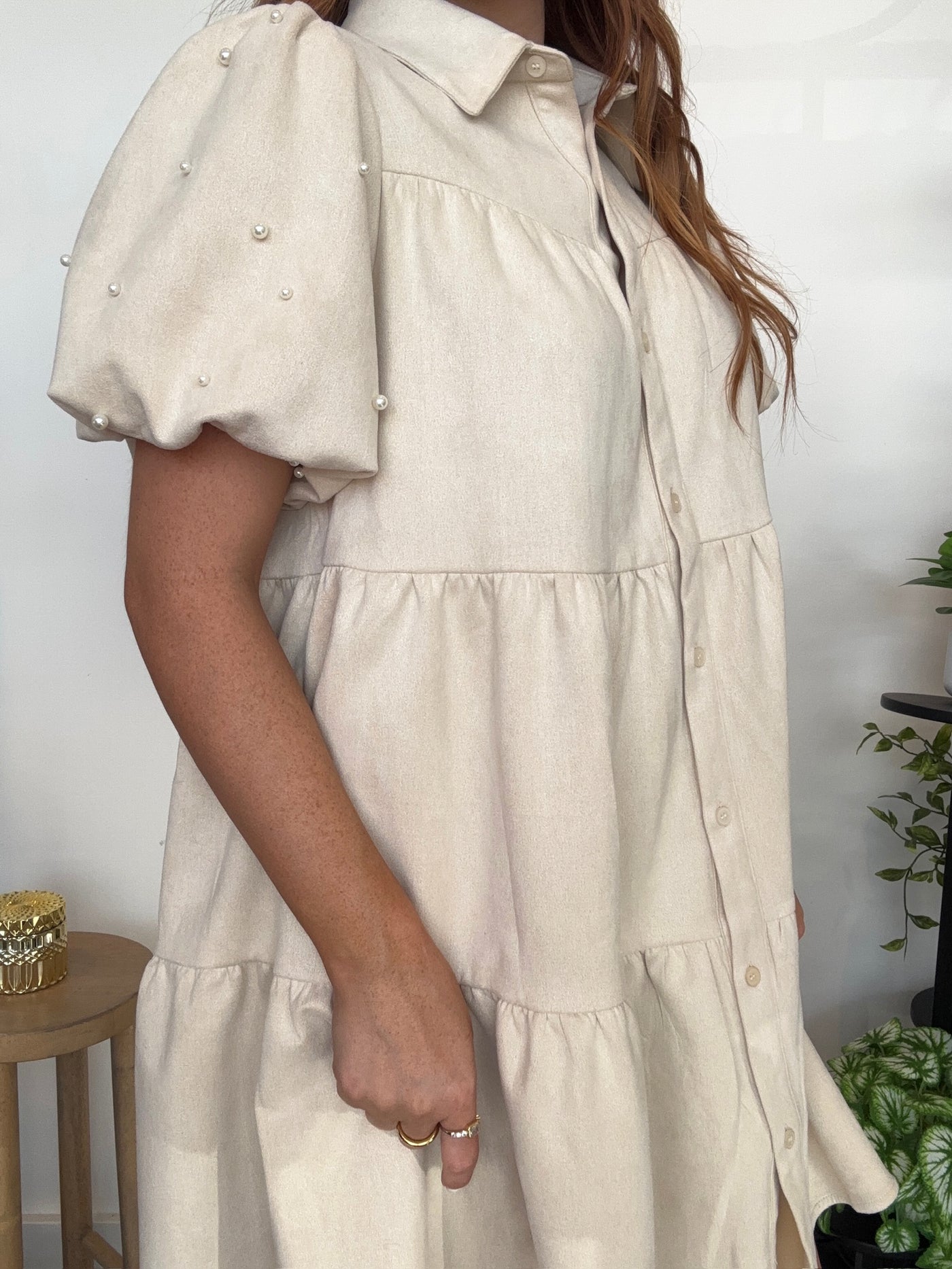 Pearl Suede Mini Dress