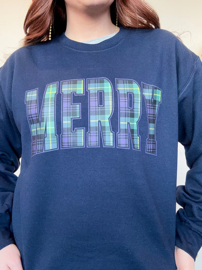 Merry Plaid Graphic Sweatshirt