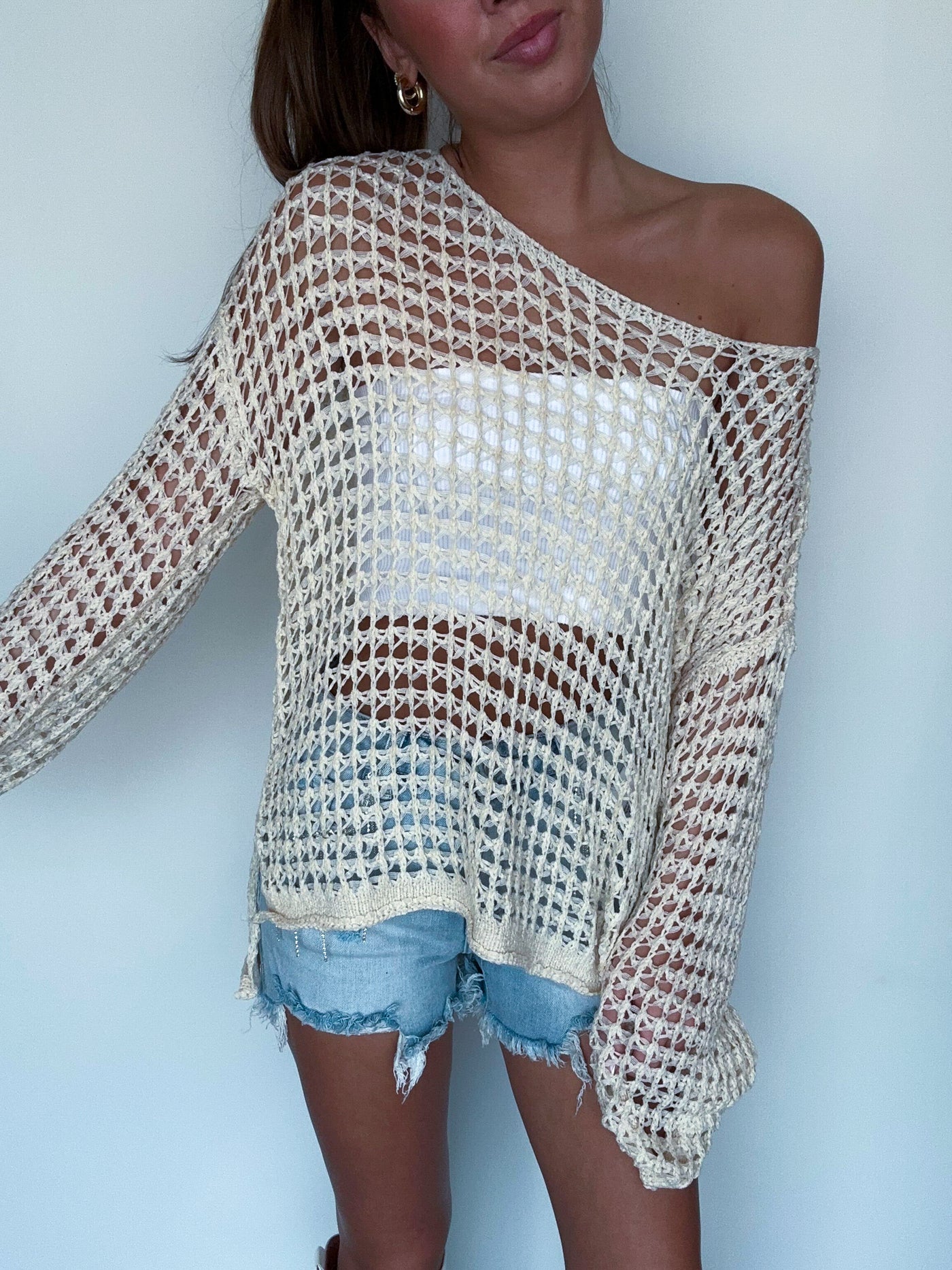 Summer Open Knit Pullover-140 - TOPS - LAYERS/OUTERWEAR-MIRACLE-[option4]-[option5]-[option6]-Leather & Lace Boutique Shop
