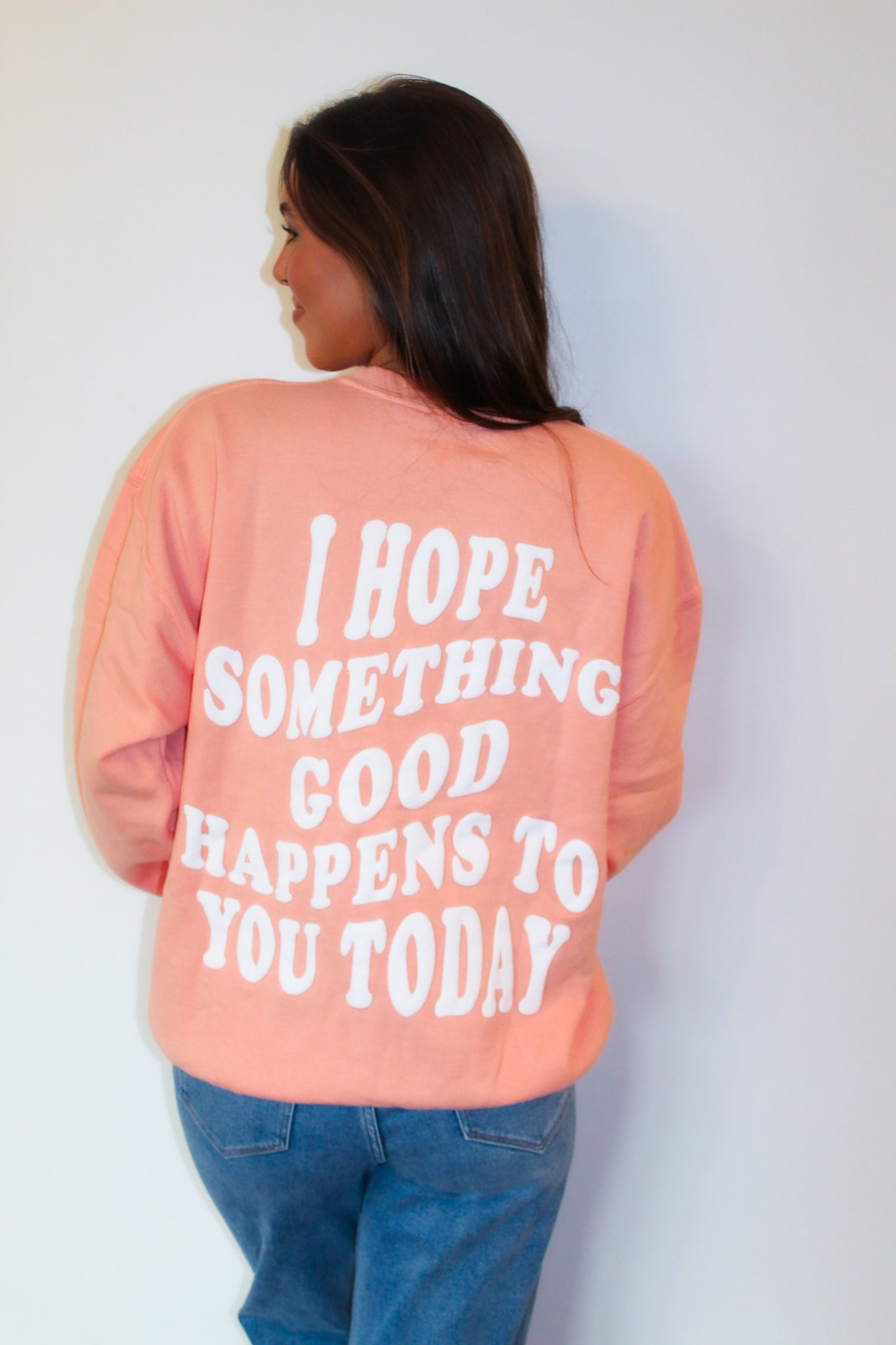 Something Good Puff Print Crewneck-130 - TOPS - SWEATERS/SWEATSHIRTS-SWEET CLAIRE-[option4]-[option5]-[option6]-Leather & Lace Boutique Shop