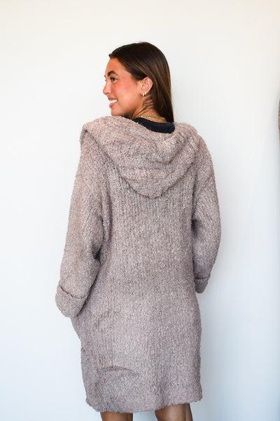Mocha Long Line Cardigan-140 - TOPS - LAYERS/OUTERWEAR-MIRACLE-[option4]-[option5]-[option6]-Leather & Lace Boutique Shop