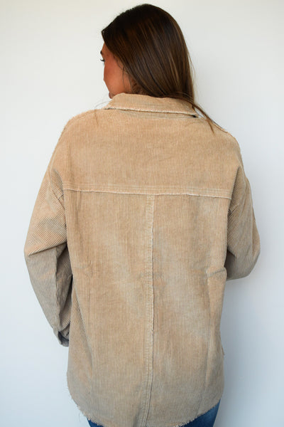 Falling For You Corduroy Shacket-140 - TOPS - LAYERS/OUTERWEAR-HYFVE-[option4]-[option5]-[option6]-Leather & Lace Boutique Shop