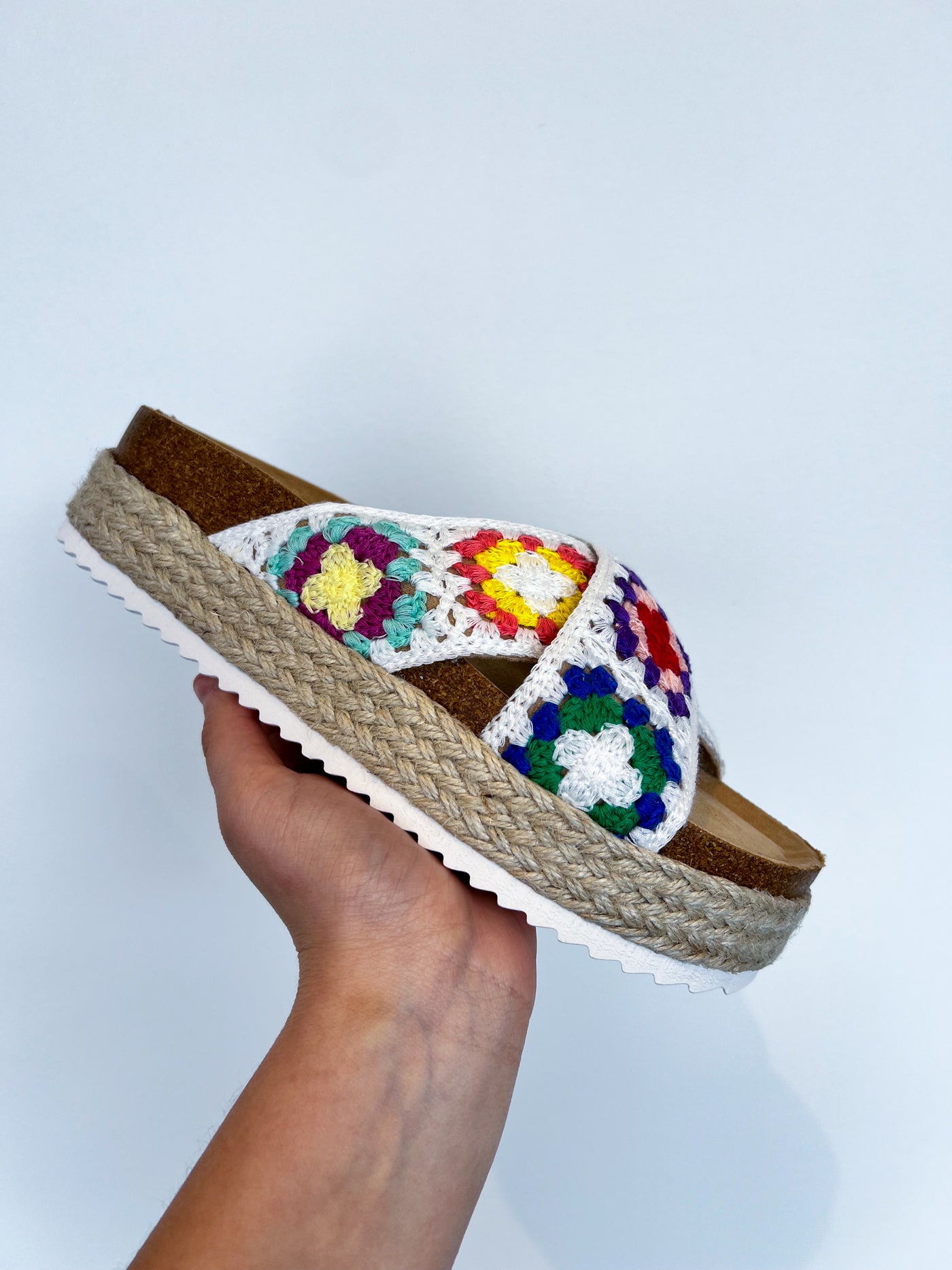 Spring Boho Platform Sandals- White-180 - SHOES-MATA SHOES-[option4]-[option5]-[option6]-Leather & Lace Boutique Shop