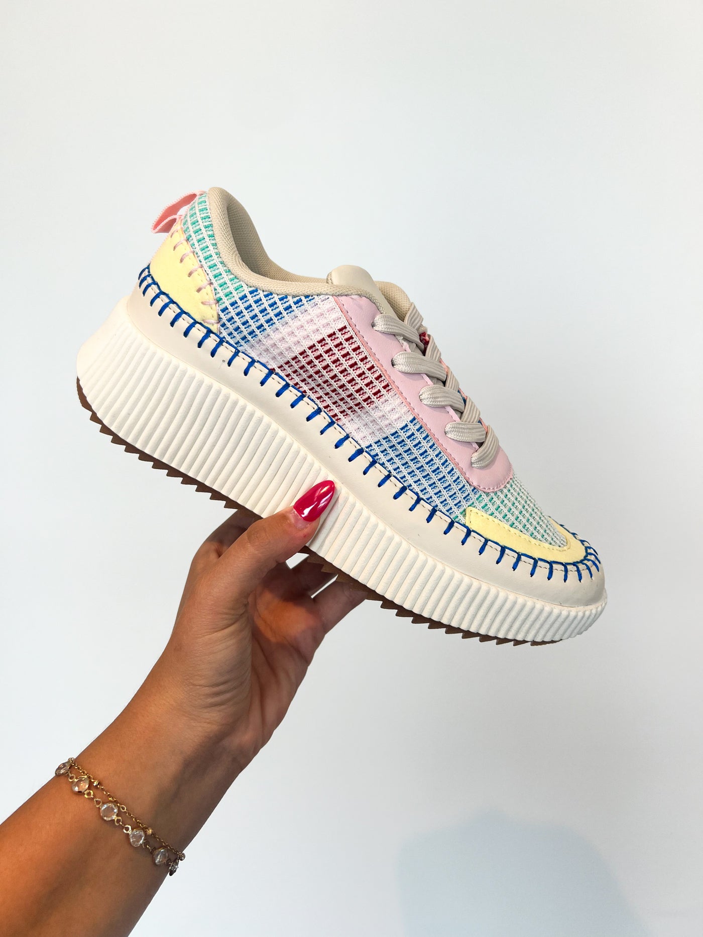 Willow Woven Sneakers- Pastel Multi-180 - SHOES-FOREVER LINK-[option4]-[option5]-[option6]-Leather & Lace Boutique Shop