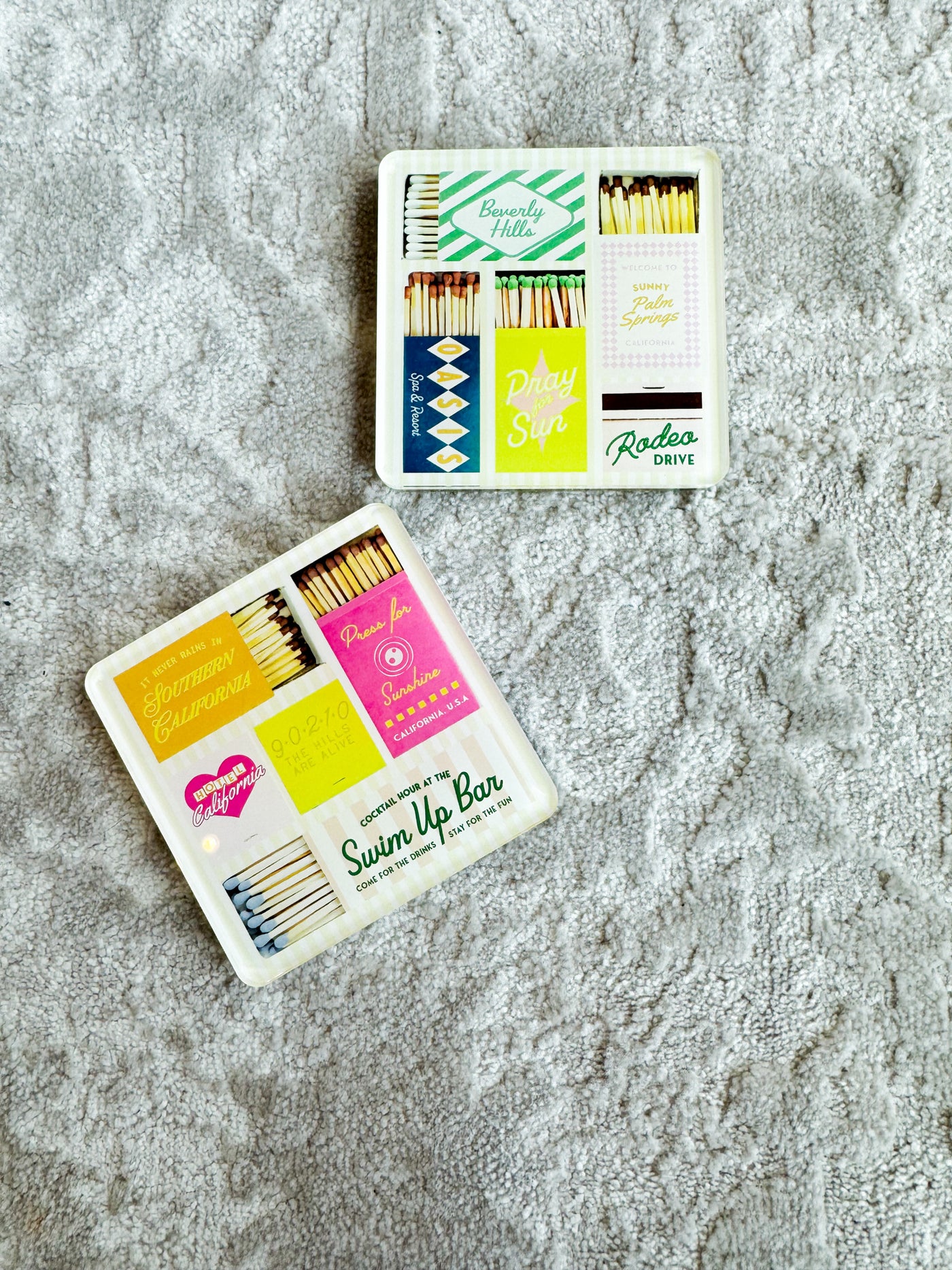 California Matchbook Coaster Set-190 - ACCESSORIES - HOME-TART BY TAYLOR-[option4]-[option5]-[option6]-Leather & Lace Boutique Shop