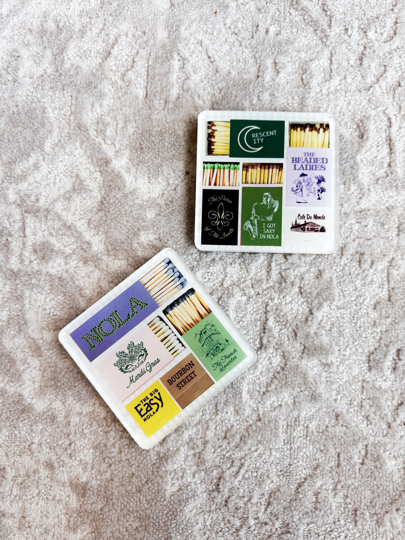 New Orleans Matchbook Coaster Set-190 - ACCESSORIES - HOME-TART BY TAYLOR-[option4]-[option5]-[option6]-Leather & Lace Boutique Shop