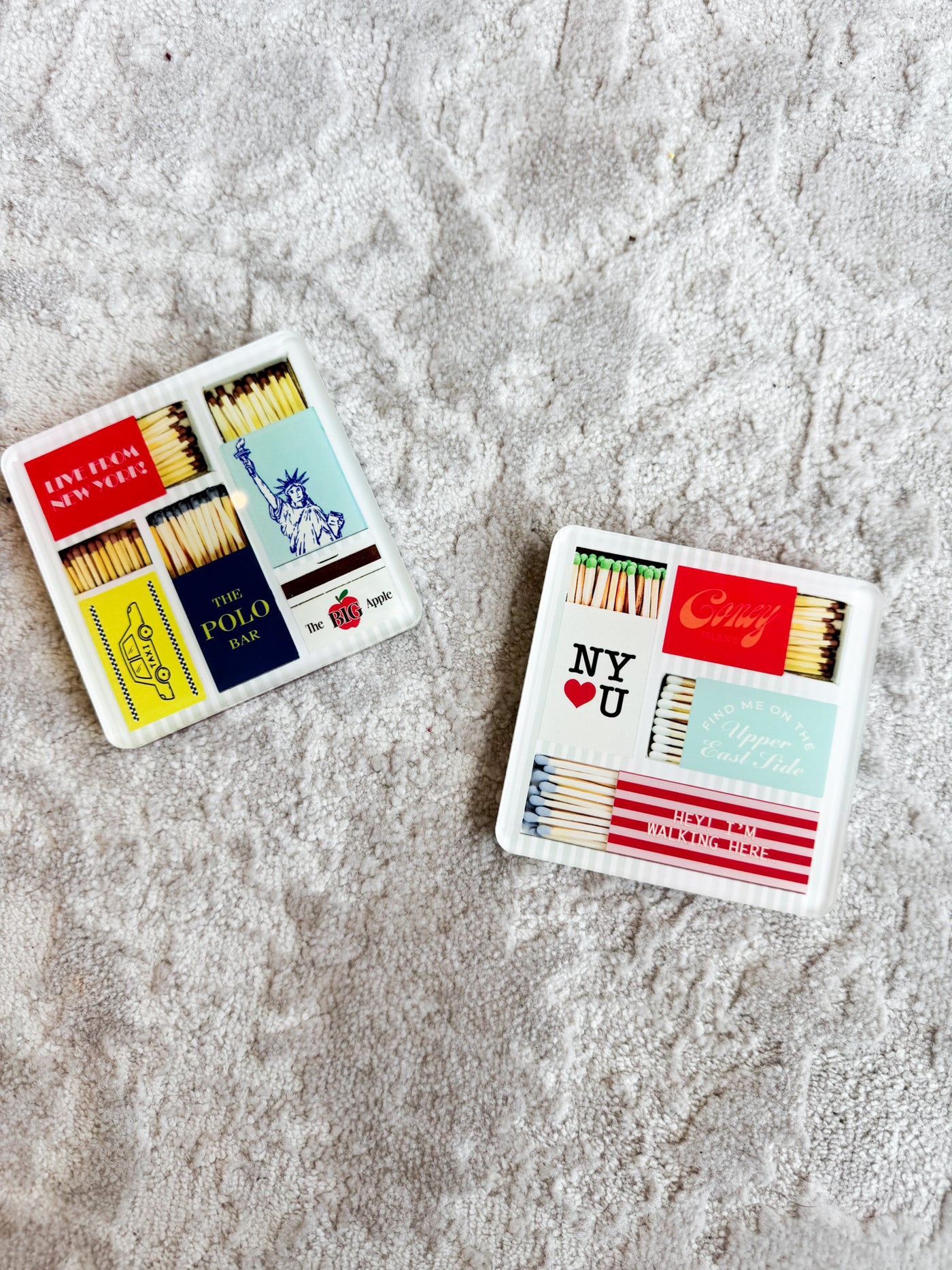 New York Matchbook Coaster Set-190 - ACCESSORIES - HOME-TART BY TAYLOR-[option4]-[option5]-[option6]-Leather & Lace Boutique Shop