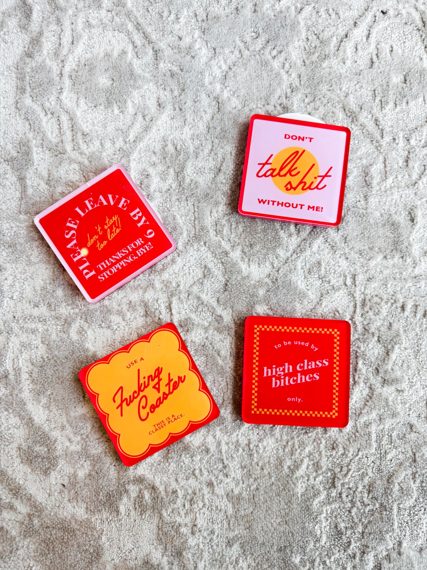 Snarky Coaster Set-190 - ACCESSORIES - HOME-TART BY TAYLOR-[option4]-[option5]-[option6]-Leather & Lace Boutique Shop