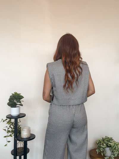 Houndstooth Boxy Fit Tank
