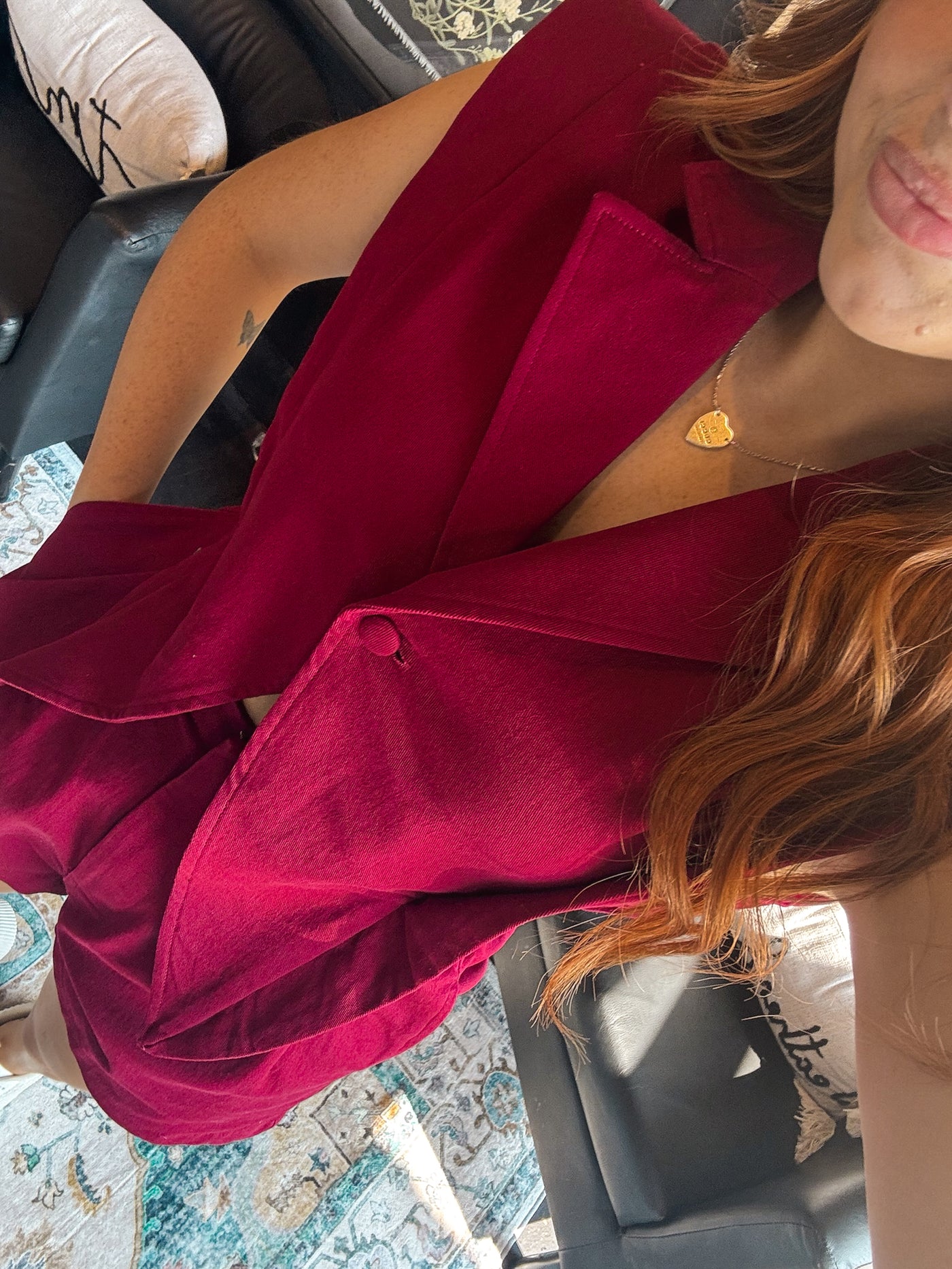 Bright & Bold Collared Romper- Maroon