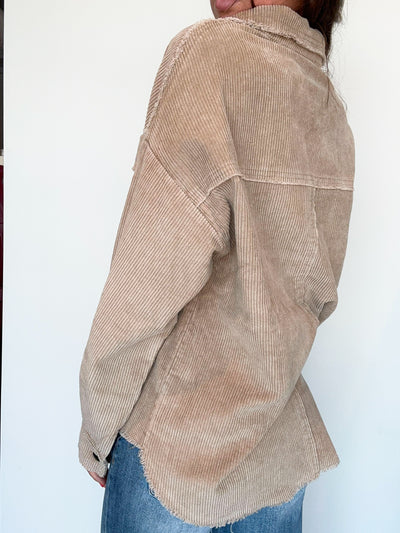 Falling For You Corduroy Shacket-140 - TOPS - LAYERS/OUTERWEAR-HYFVE-[option4]-[option5]-[option6]-Leather & Lace Boutique Shop