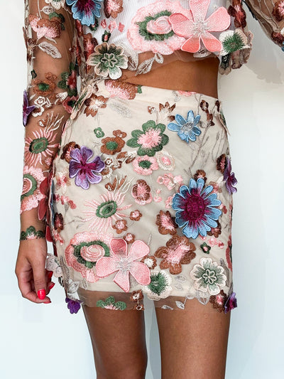 Forever Florals Mini Skirt-170 - SETS-ENDLESS BLU-[option4]-[option5]-[option6]-Leather & Lace Boutique Shop