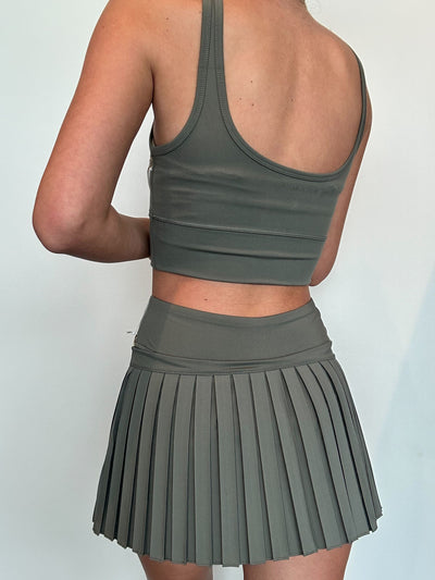 On the Run Sporty Tank - Moss-100 - TOPS - SHORT SLEEVE/SLEEVELESS-LOVE TREE-[option4]-[option5]-[option6]-Leather & Lace Boutique Shop
