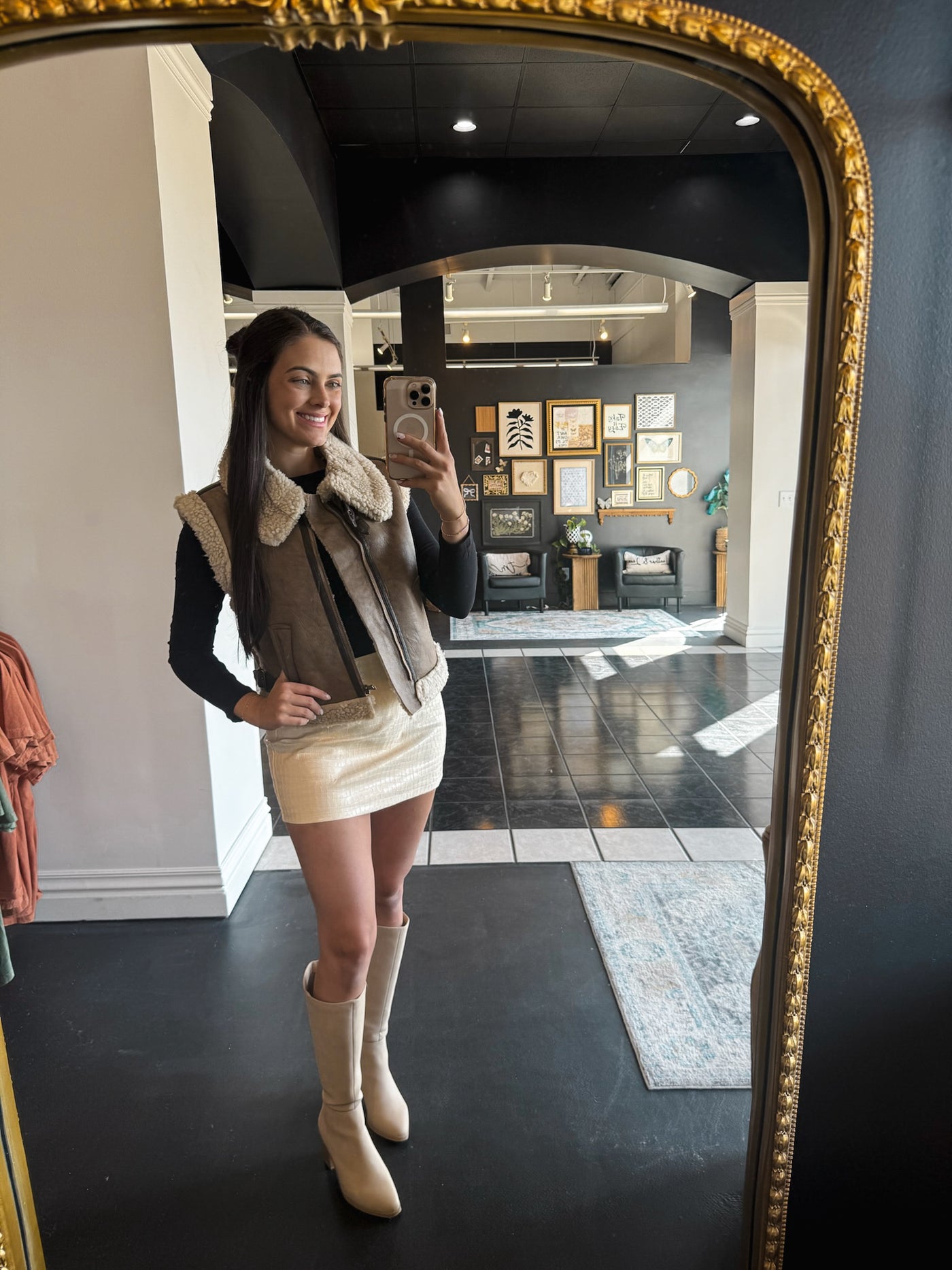 Sherpa Leather Vest