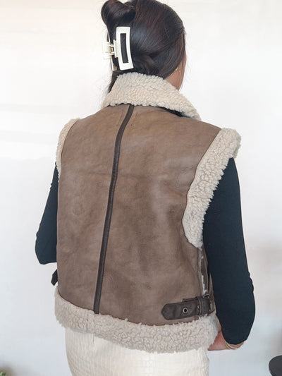 Sherpa Leather Vest