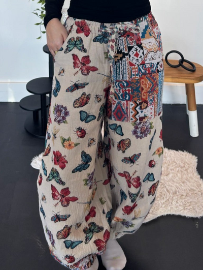 Butterflies & Textiles Joggers-160 - BOTTOMS - OTHER-POL-[option4]-[option5]-[option6]-Leather & Lace Boutique Shop
