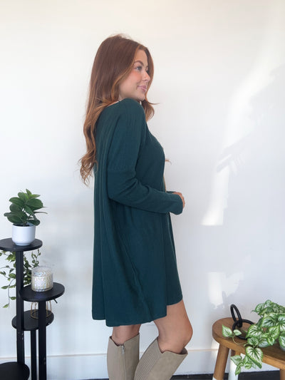 Basic Tunic Dress- Teal-100 - TOPS - SHORT SLEEVE/SLEEVELESS-MIRACLE-[option4]-[option5]-[option6]-Leather & Lace Boutique Shop