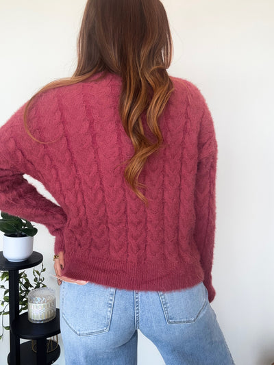 Ribbon Twist Sweater - Cherry-130 - TOPS - SWEATERS/SWEATSHIRTS-LUMIERE-[option4]-[option5]-[option6]-Leather & Lace Boutique Shop