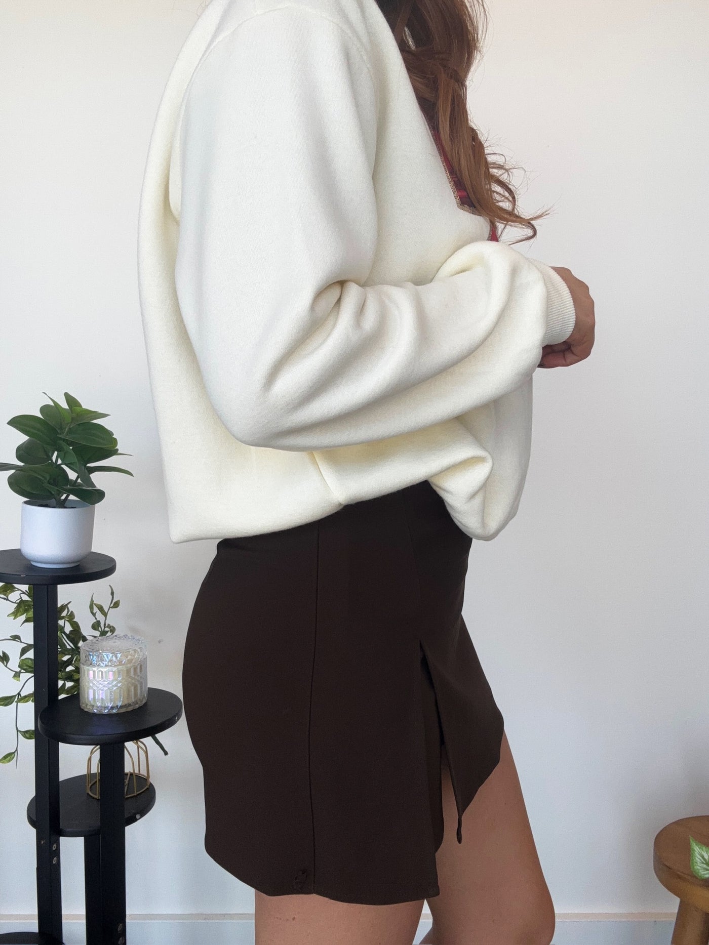 Holly Mini Skort - Brown-160 - BOTTOMS - OTHER-HAVE FASHION-[option4]-[option5]-[option6]-Leather & Lace Boutique Shop