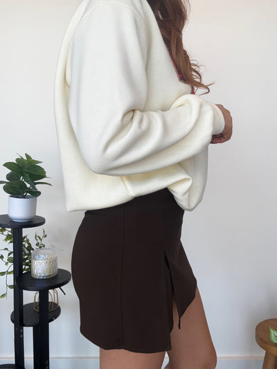 Holly Mini Skort - Brown-160 - BOTTOMS - OTHER-HAVE FASHION-[option4]-[option5]-[option6]-Leather & Lace Boutique Shop