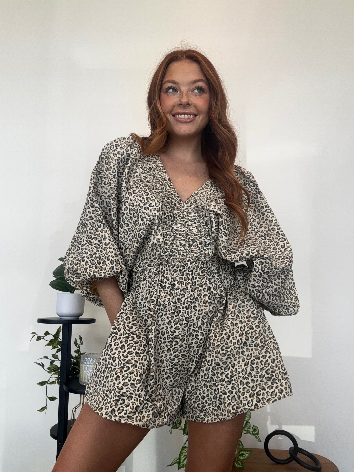 Smocked Leopard Romper