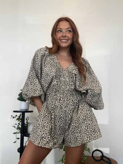 Smocked Leopard Romper