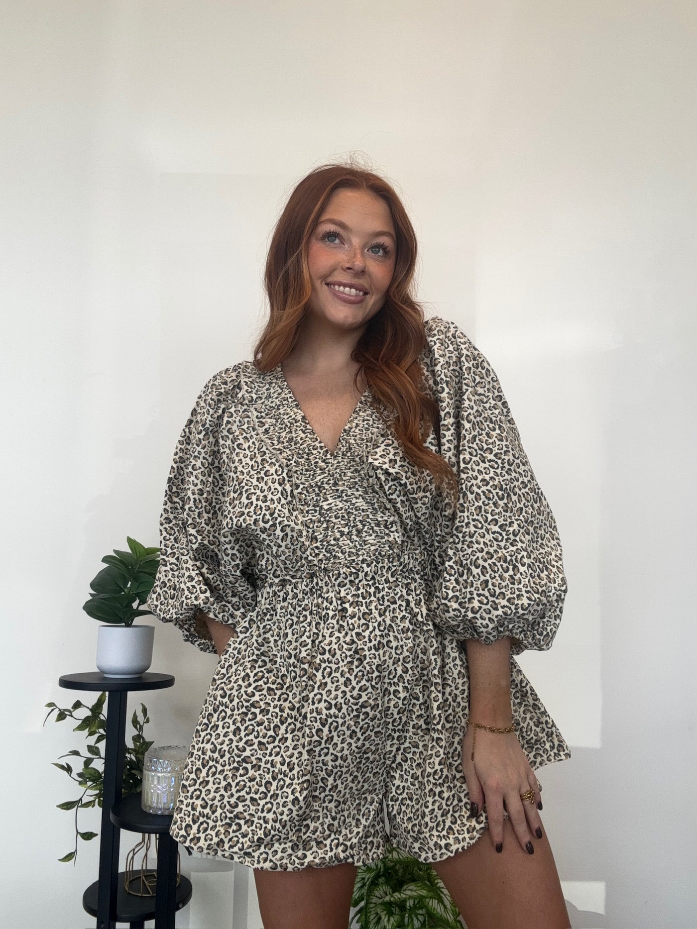 Smocked Leopard Romper