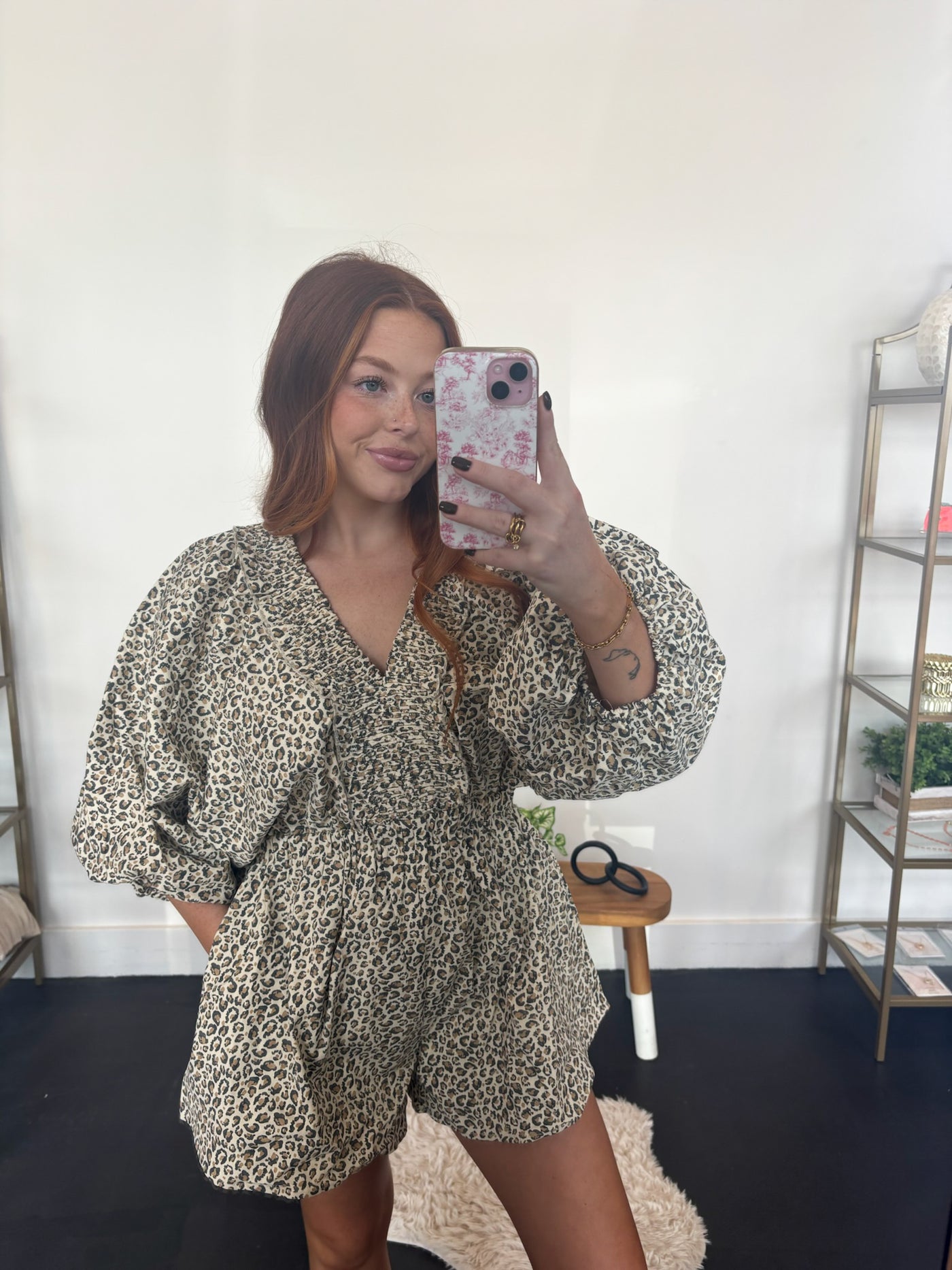 Smocked Leopard Romper