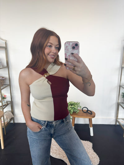 Color Block Halter Tank