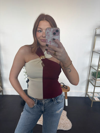 Color Block Halter Tank
