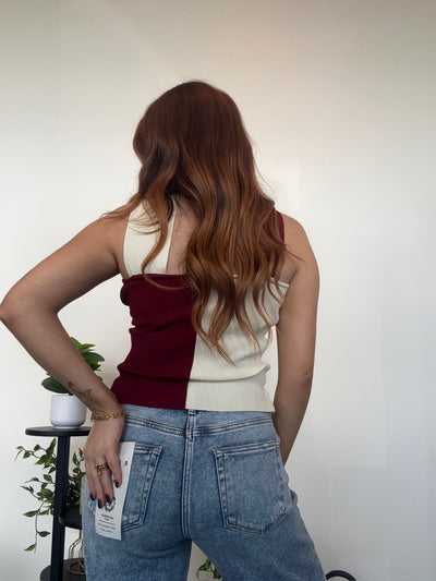Color Block Halter Tank
