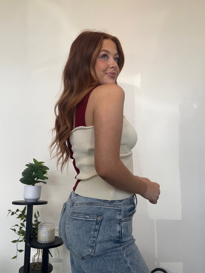 Color Block Halter Tank