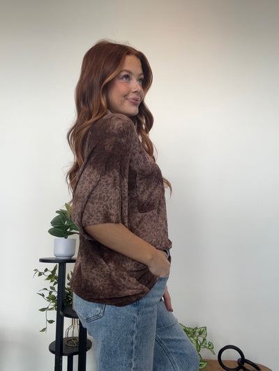 Chocolate Leopard Pocket Tee