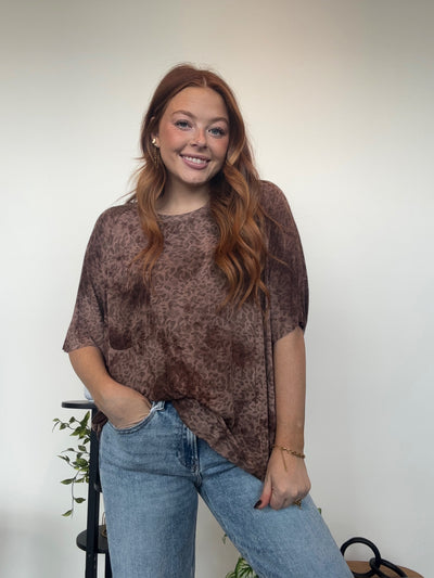 Chocolate Leopard Pocket Tee