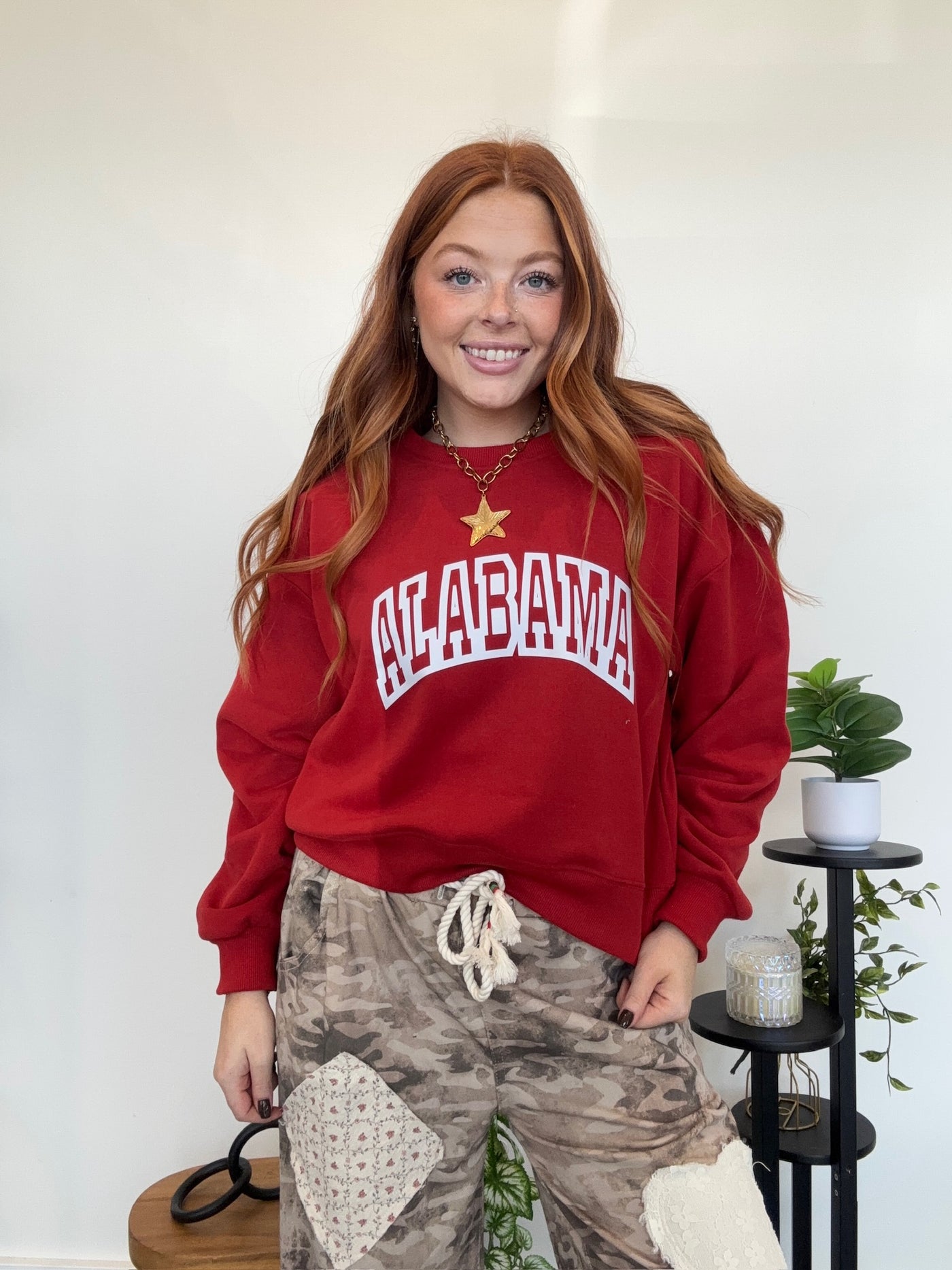 Alabama Varsity Cropped Crewneck-130 - TOPS - SWEATERS/SWEATSHIRTS-WHY DRESS-[option4]-[option5]-[option6]-Leather & Lace Boutique Shop