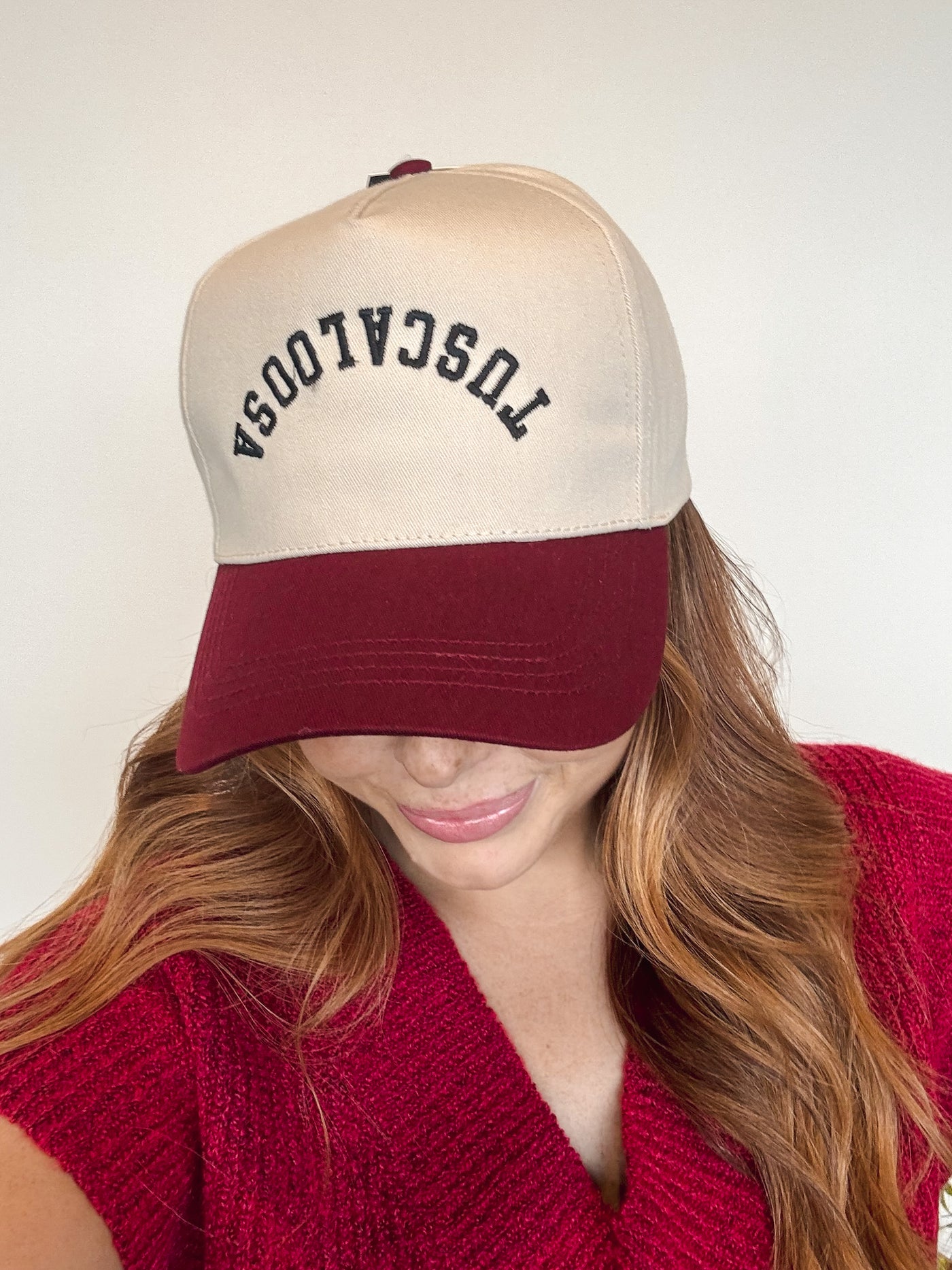 Tuscaloosa Inverted Trucker Hat- Crimson-190 - ACCESSORIES - HATS/HEADWEAR-DAVID & YOUNG-[option4]-[option5]-[option6]-Leather & Lace Boutique Shop